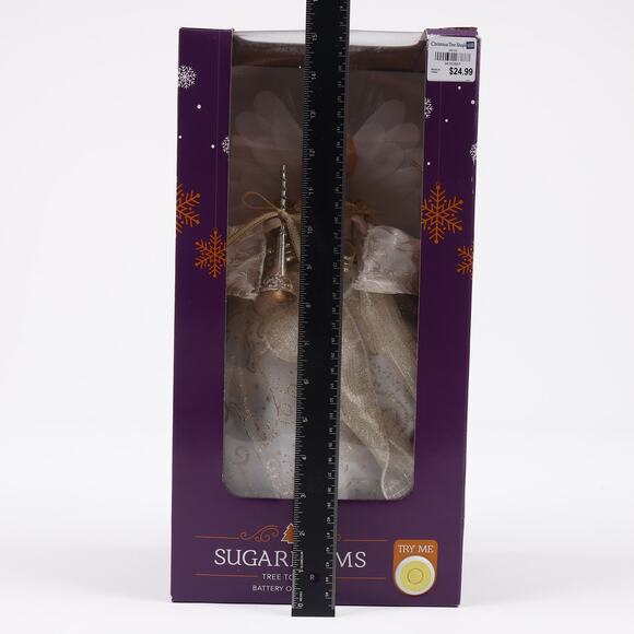 Christmas Tree Shops Windy Hill Collection Sugarplums Angel 14" Lit Tree Topper - Picture 7 of 8